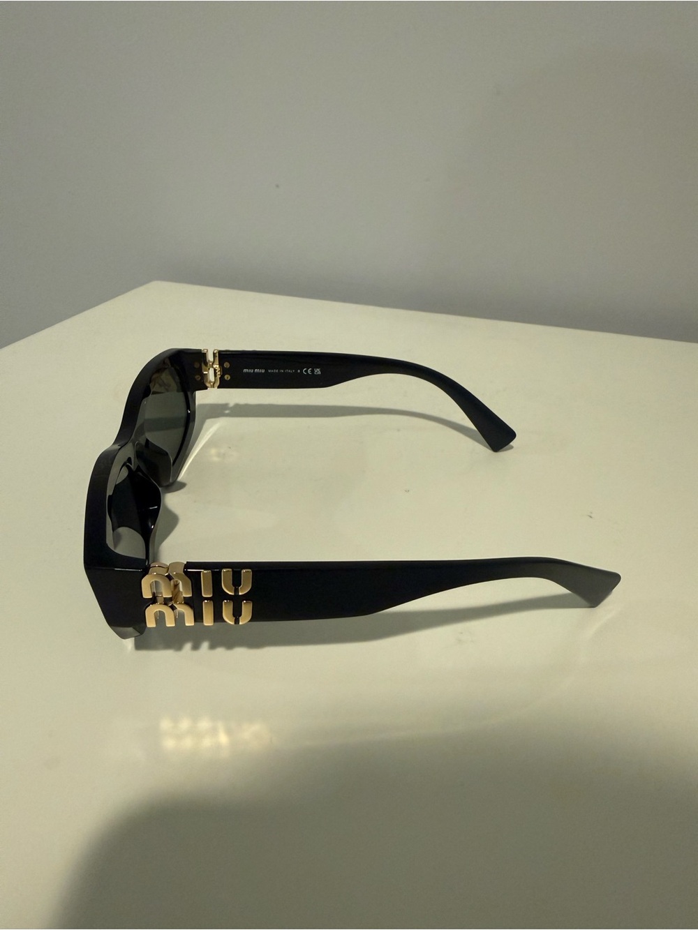 Miu Miu Black Rectangular Cat-Eye Sunglasses